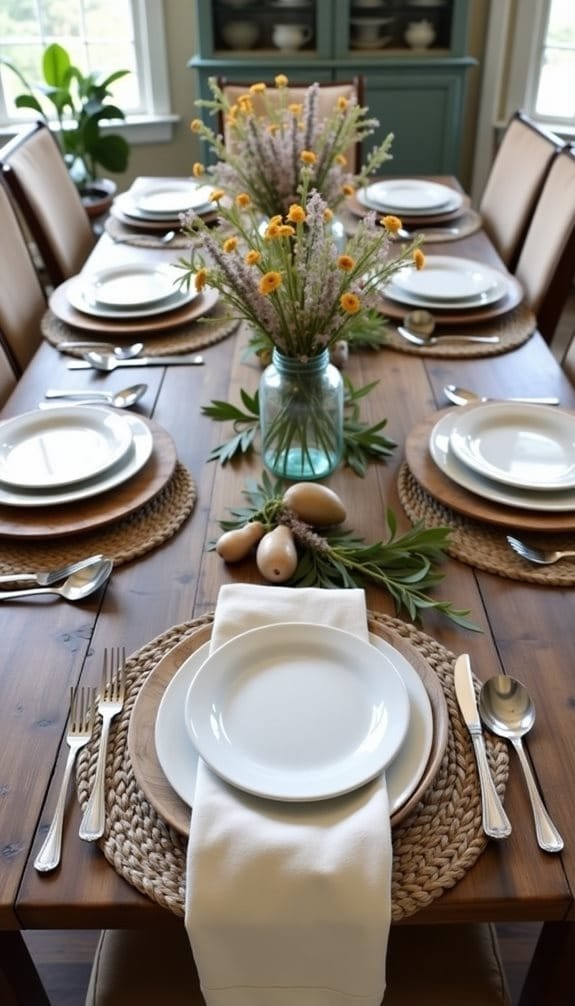 charming countryside dining arrangements