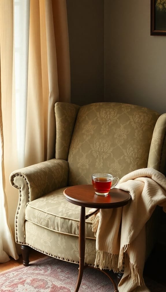 classic upholstered reading chair