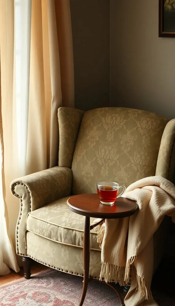 classic upholstered reading chair