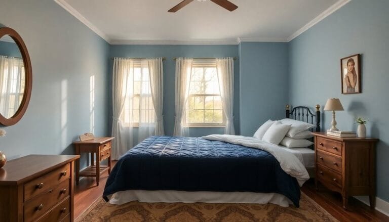 cozy blue bedroom inspiration