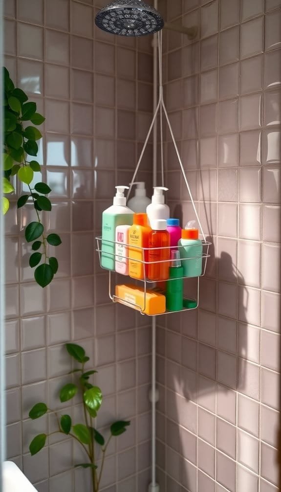 install a shower organizer