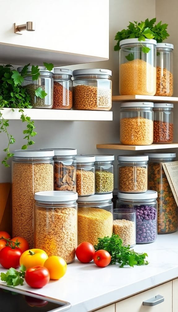 organize with transparent bins