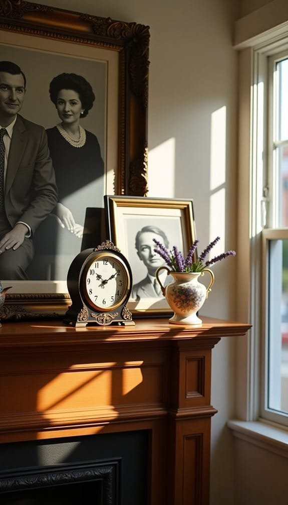 a mantel showcasing treasured family artifacts