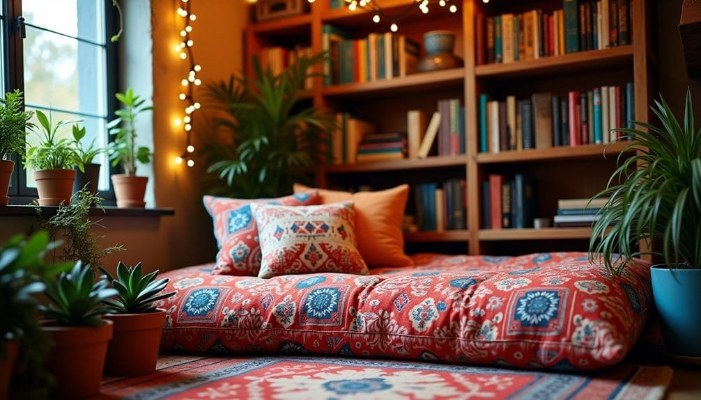 bohemian inspired cozy reading spaces