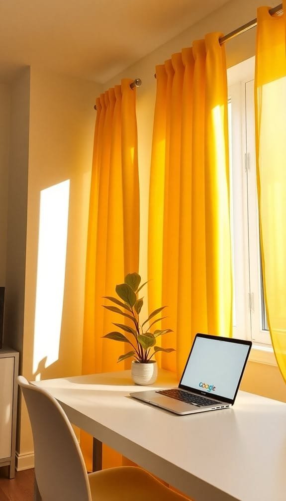 bright cheerful yellow drapes