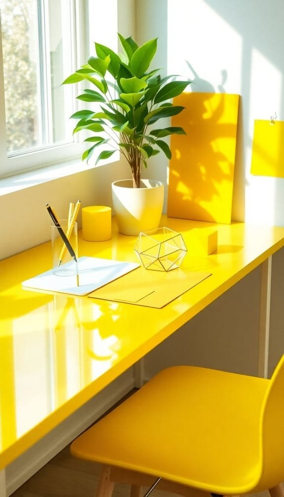 bright yellow office supplies