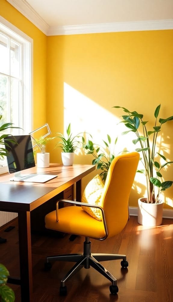 bright yellow seating cushions