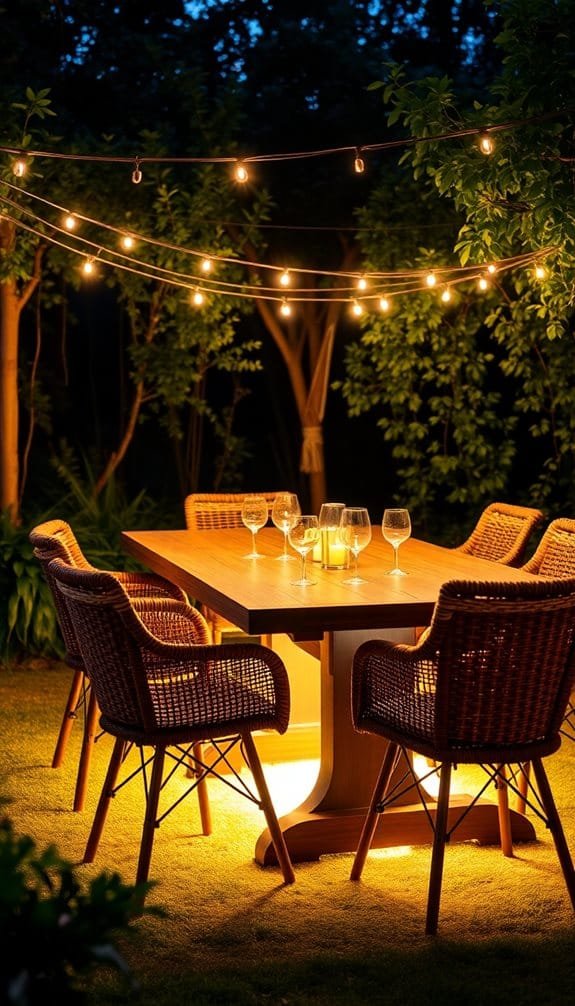 dining area under table lighting