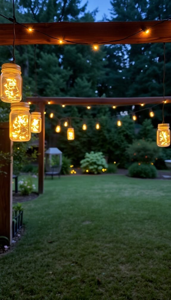 homemade illuminated jar decor