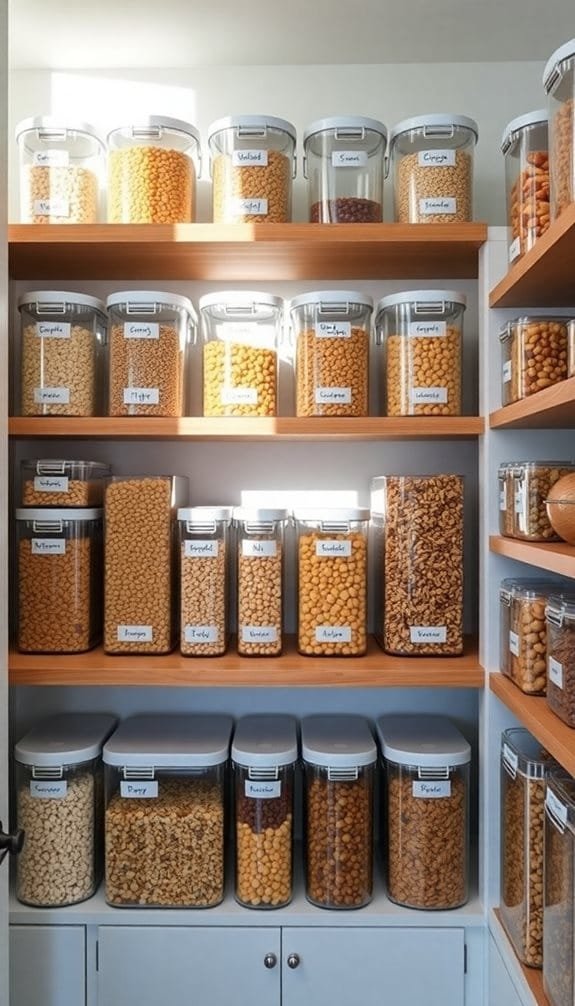 organize with transparent bins