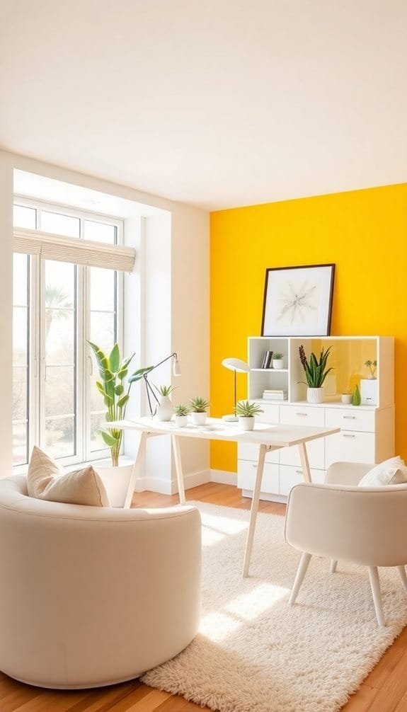 vibrant painted feature wall
