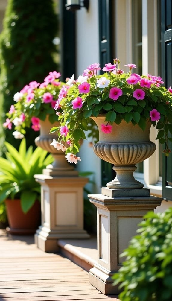 elegant urns enhance curb appeal