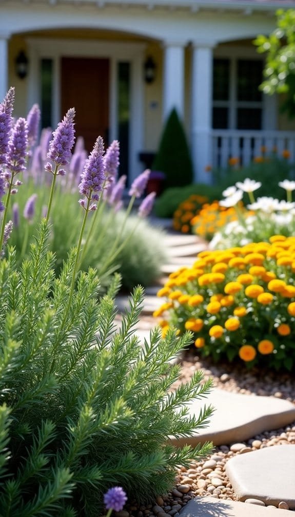 fragrant flowers and herbs