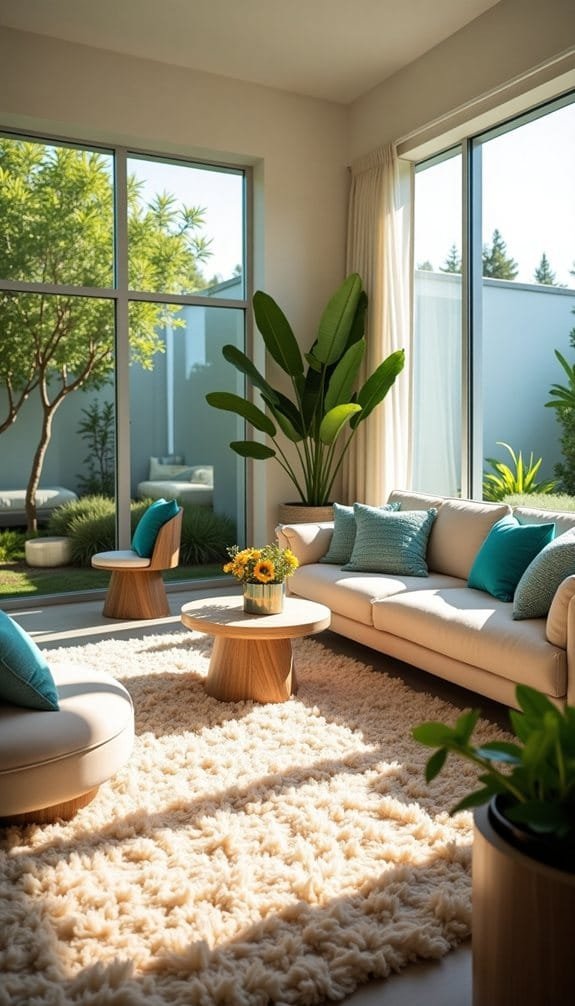 plush textured rugs enhance comfort