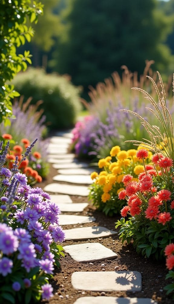 whimsical flower pathway borders