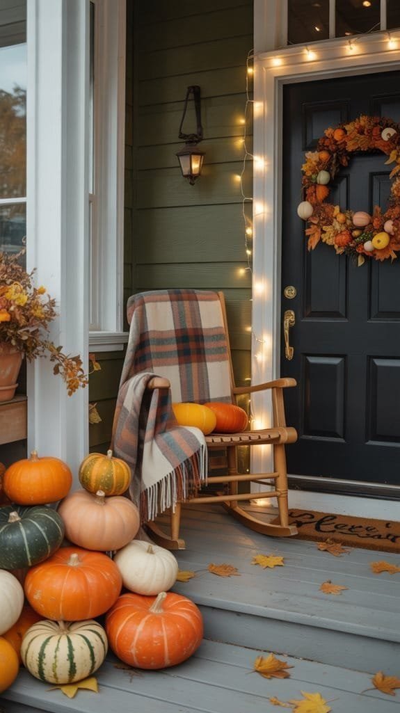 autumn pumpkin porch displays