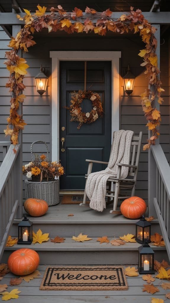 autumn themed welcome mat