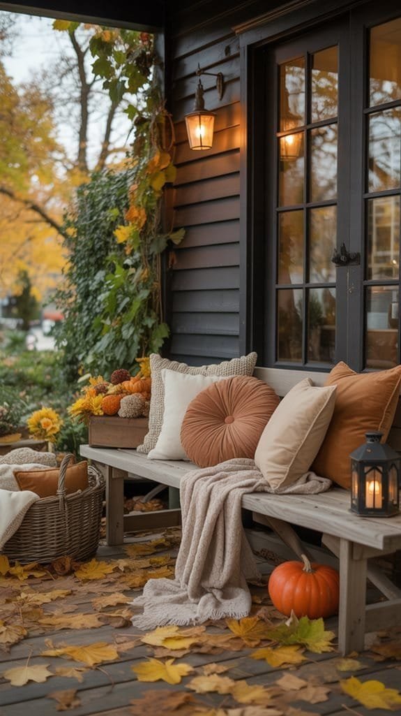 cozy autumn seating area