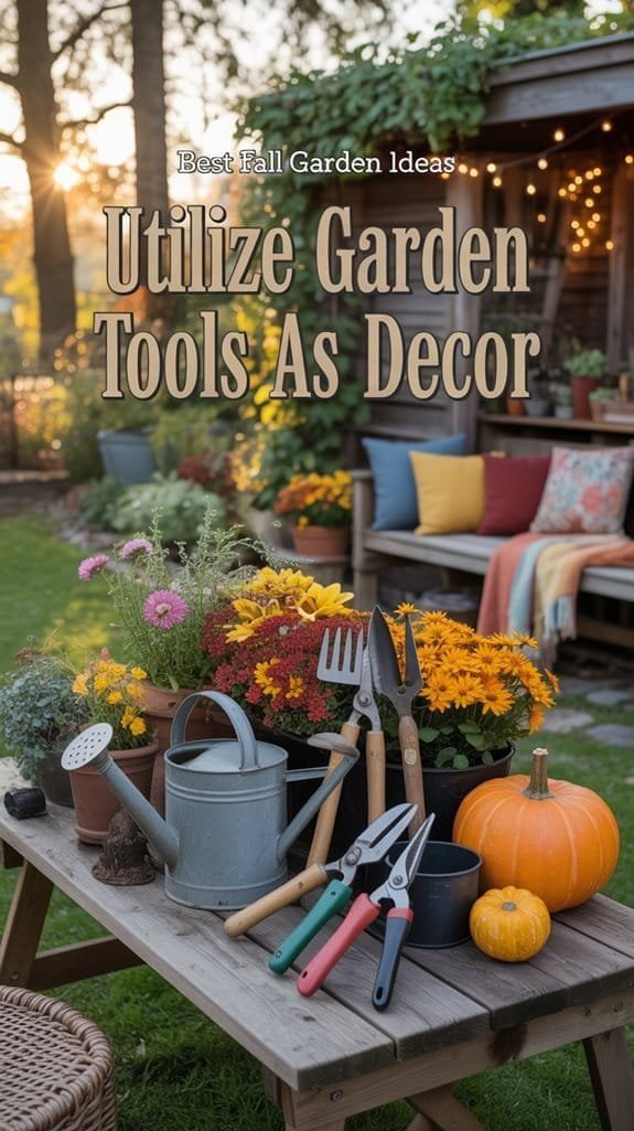 garden tools as decor