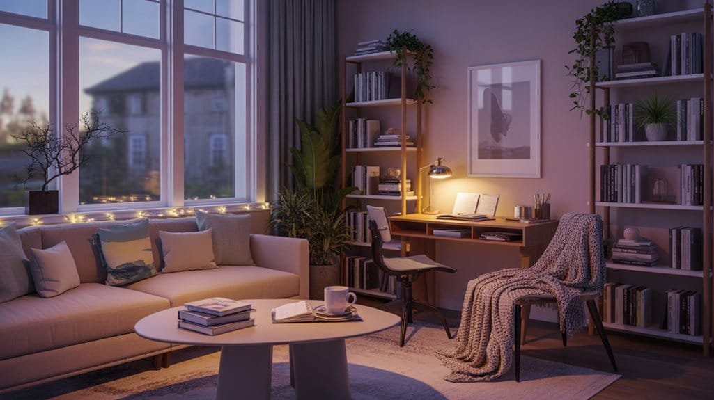 layered ambient and task lighting