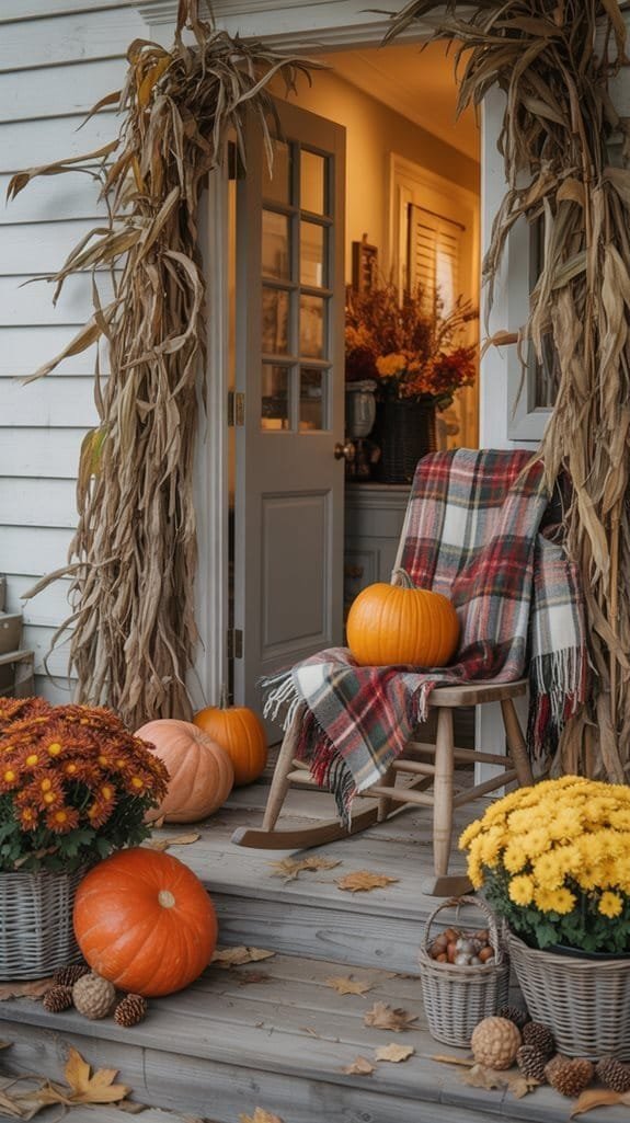 natural seasonal porch decor