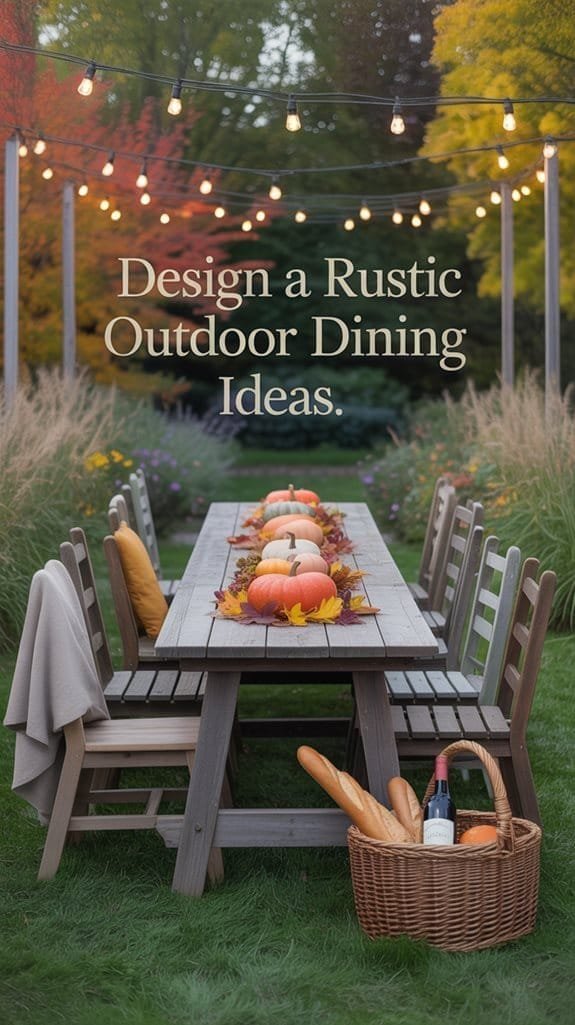 rustic outdoor dining setup