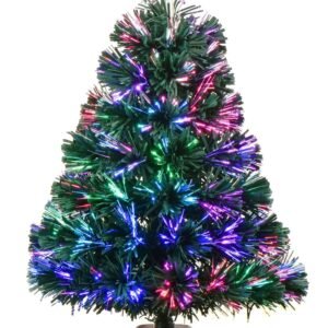 24" Pre-Lit Green Fiber Optic Christmas Tree