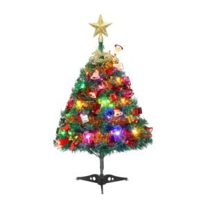 2ft Mini Christmas Tree with Lights & Ornaments