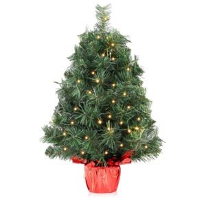 2ft Pre-lit Mini Christmas Tabletop Tree