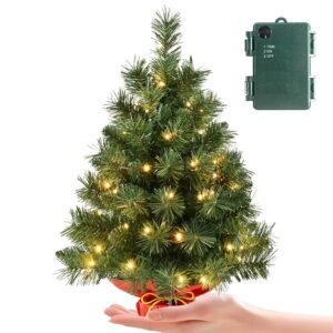 Pre-lit 2ft Mini Christmas Tree with Lights