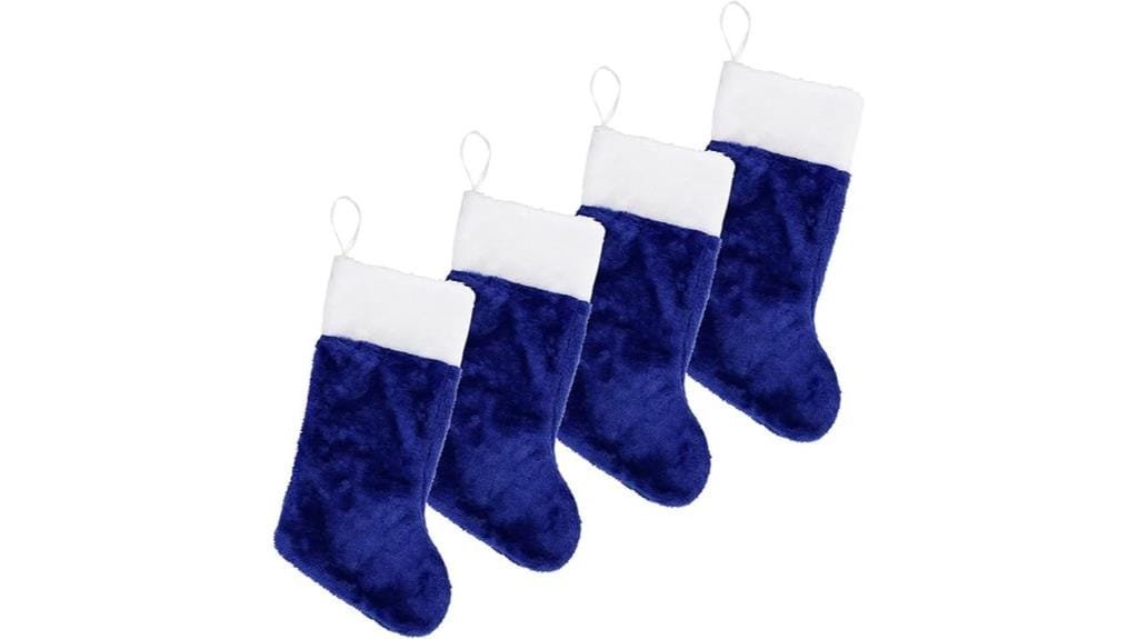blue plush christmas stockings