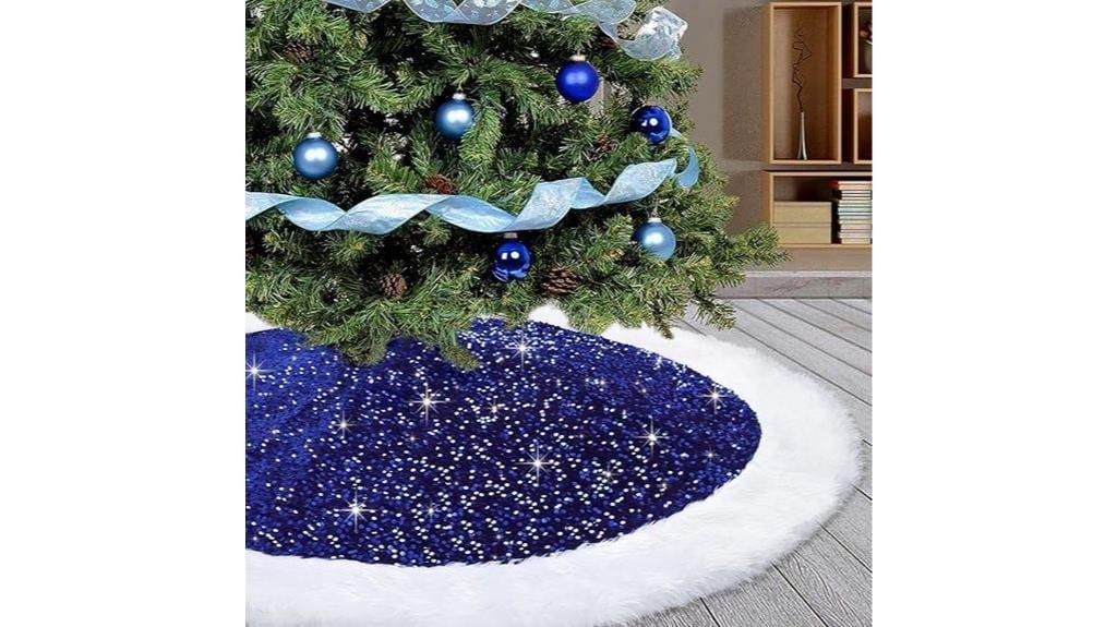 blue sequin christmas skirt