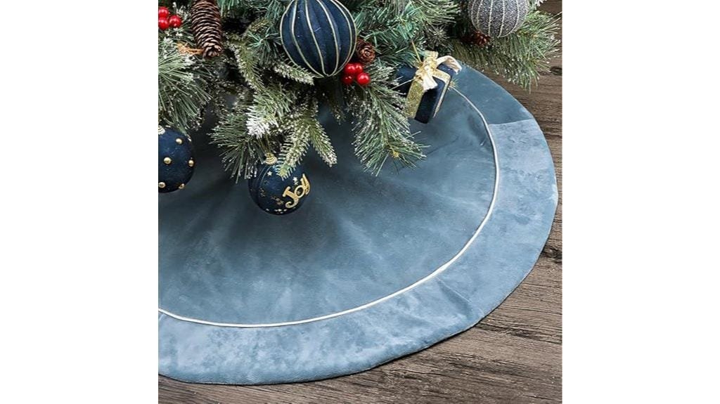 blue silver velvet skirt