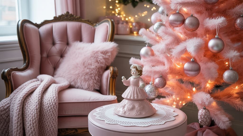 cozy pink holiday decor