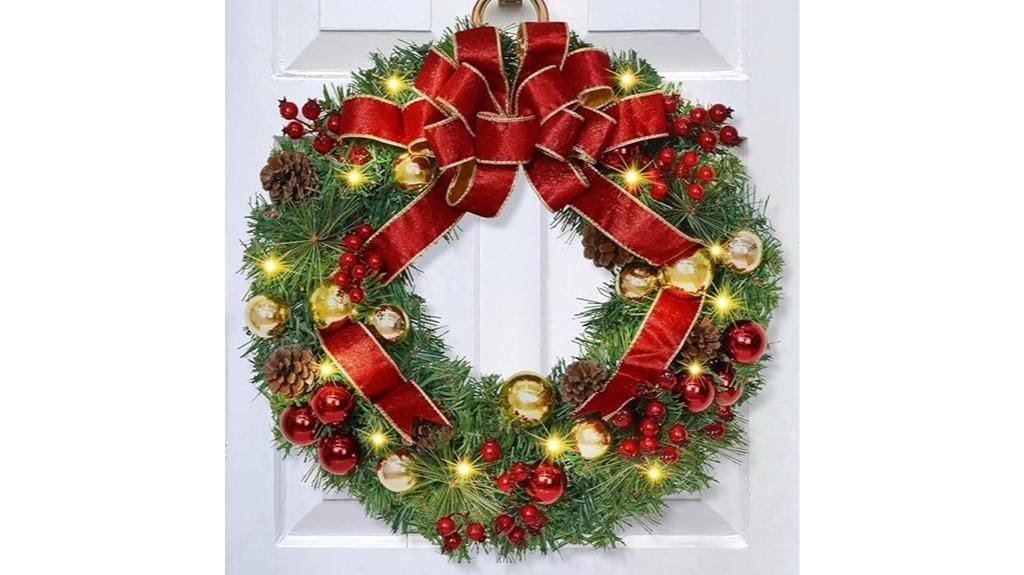 festive door wreath decoration