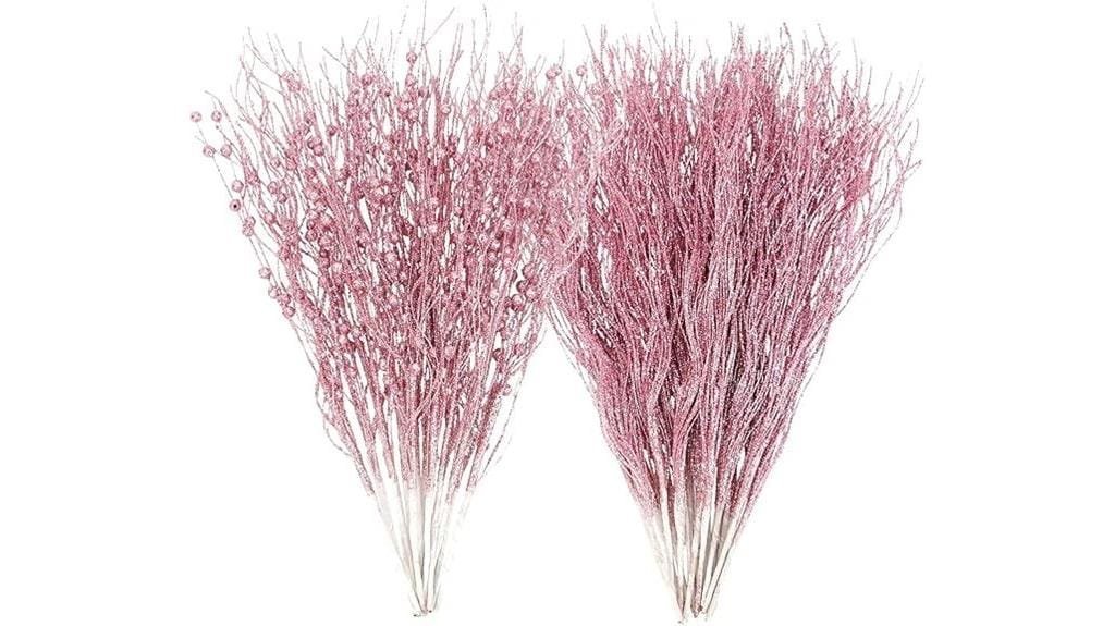 glittery artificial berry ornaments