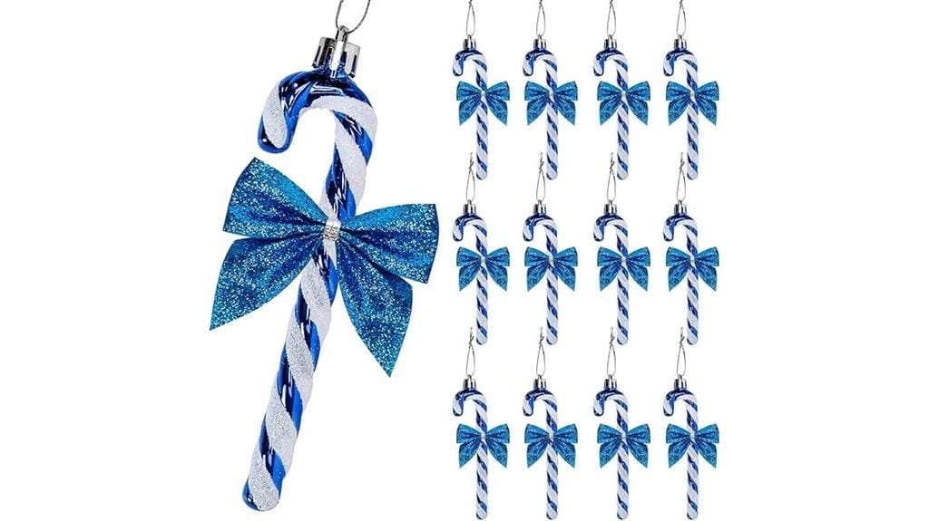 glittery candy cane decorations