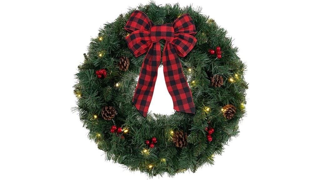 illuminated holiday wreath decor