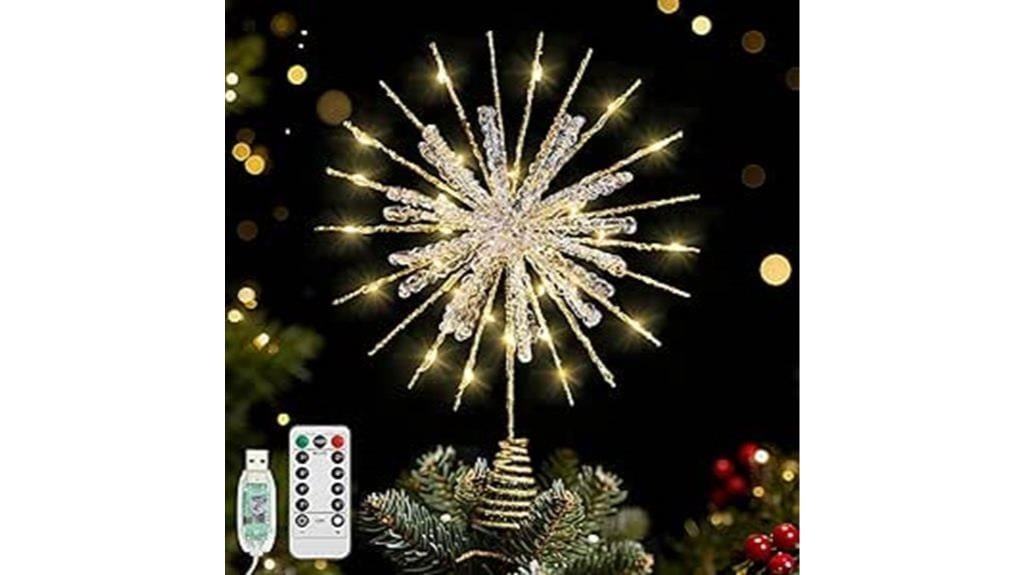 illuminated snowflake tree topper