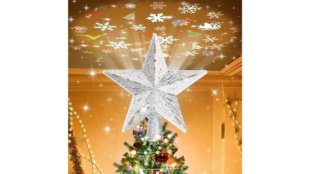 led rotating tree topper