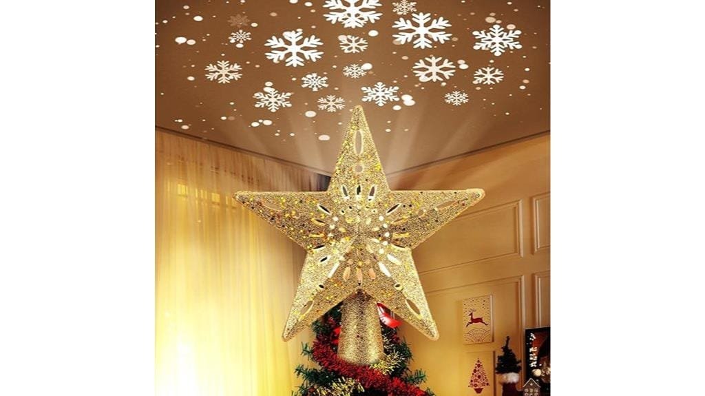led snowflake projector topper