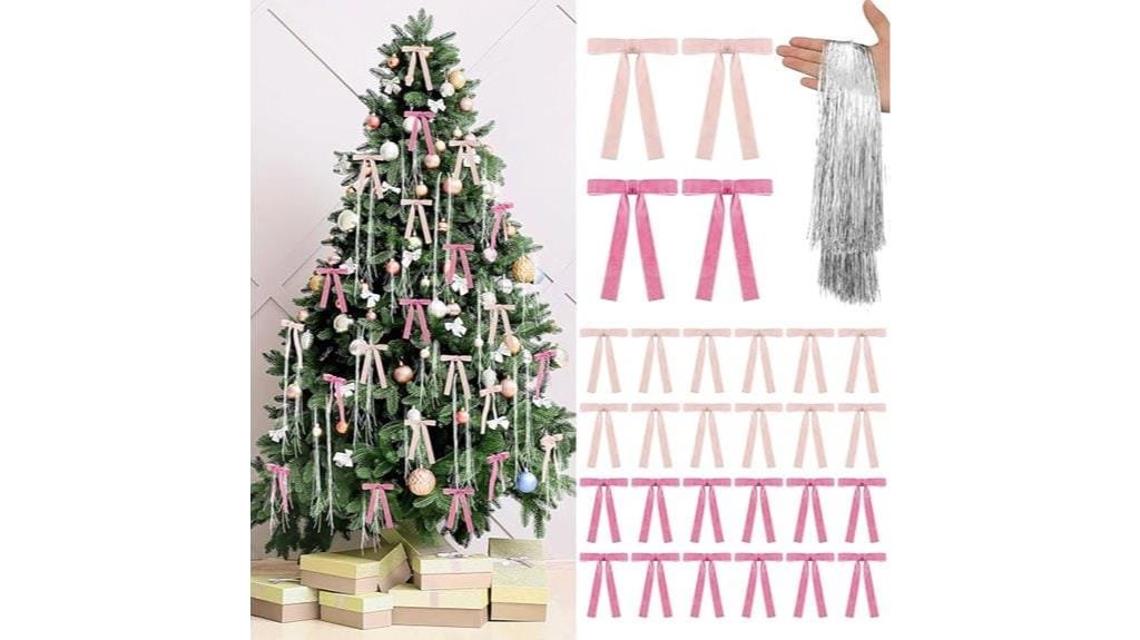 pink christmas tree decor