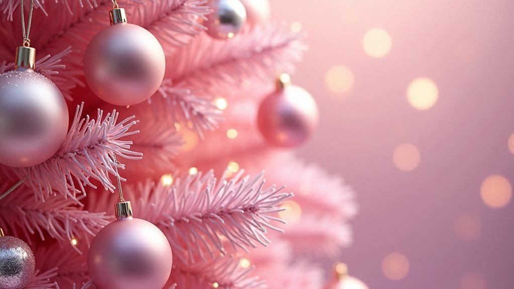pink christmas tree decorations
