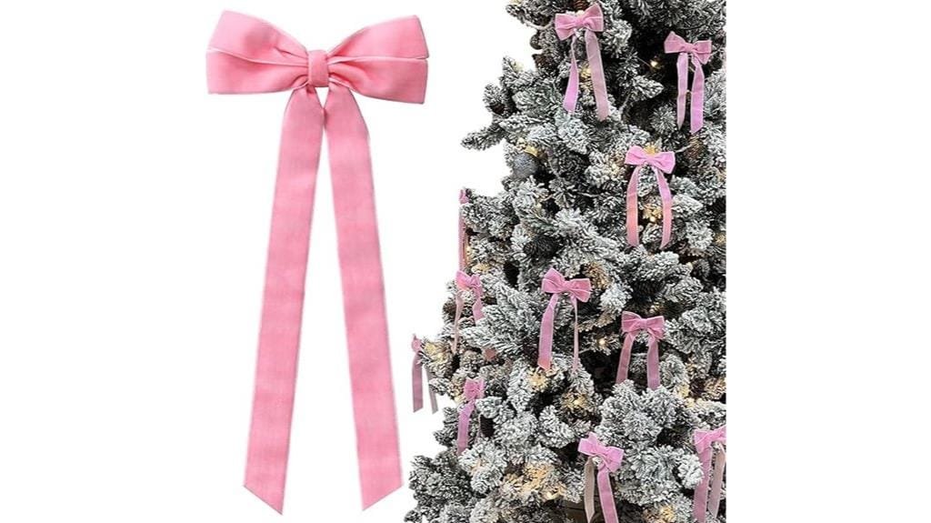 pink velvet christmas bows