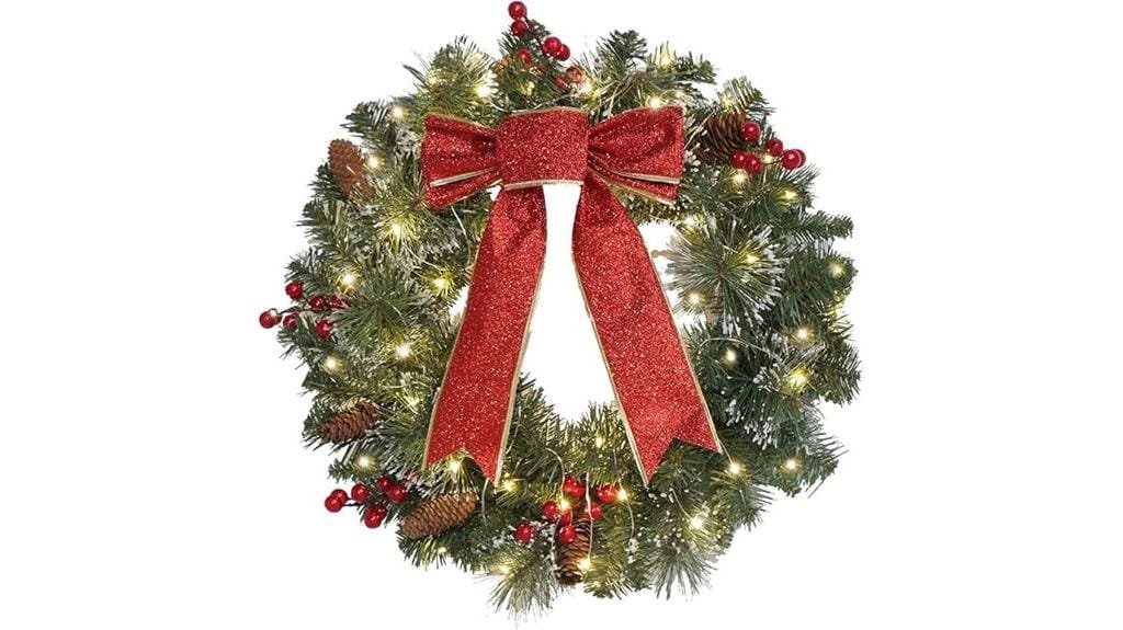 pre lit winter wreath decoration