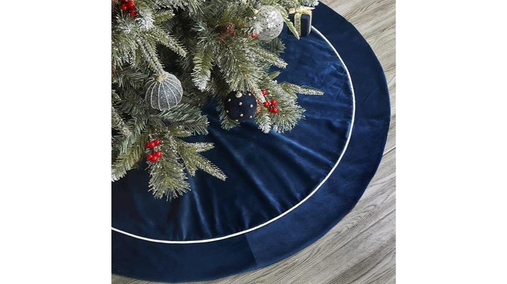 velvet blue christmas tree skirt