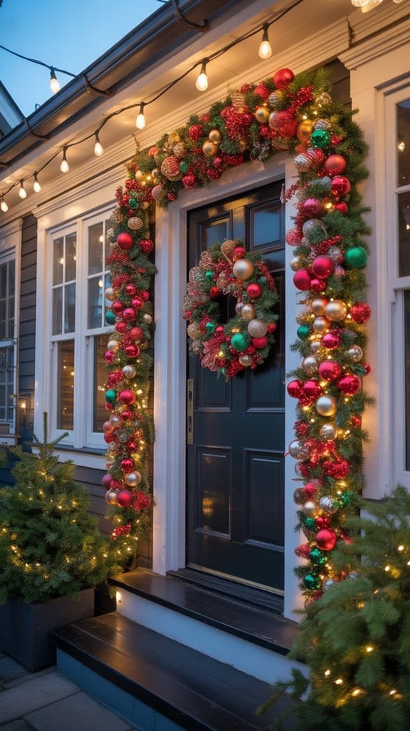 vibrant christmas porch decor