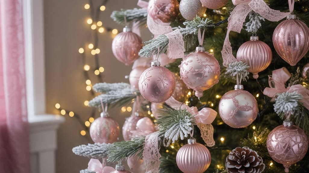whimsical vintage pink ornaments