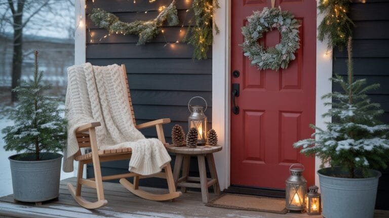 cozy winter porch decorations