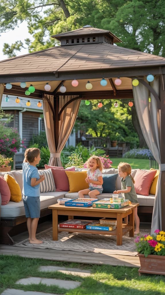 family fun in gazebo